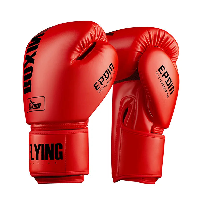 FIVING 10 12 14oz Boxing Gloves PU Leather Muay Thai Guantes De Boxeo Free Fight MMA Sandbag Training Glove For Men Women Kids