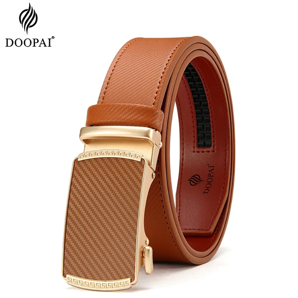 Men Belts Leather Waist Strap Male Automatic Buckle Waistband Mens High Quality Girdle Belts for Women Men Gifts 105 115  125cm