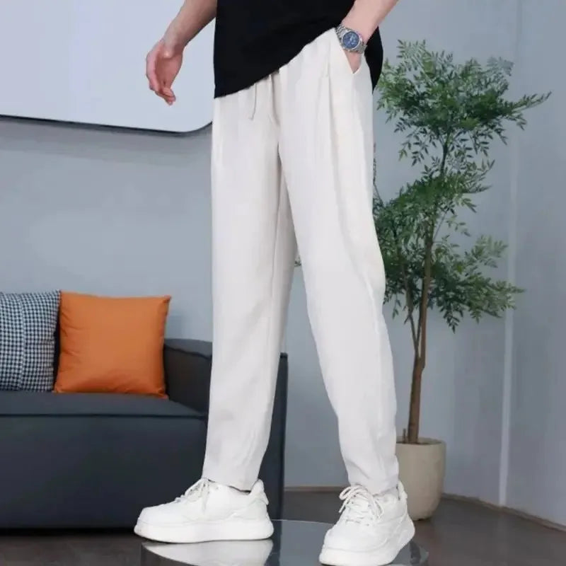 Straight Loose Formal Dress Pants Male Trousers Baggy Summer Men's Casual Tailoring Thin Work Long Luxury Low Price Stylish Y2k