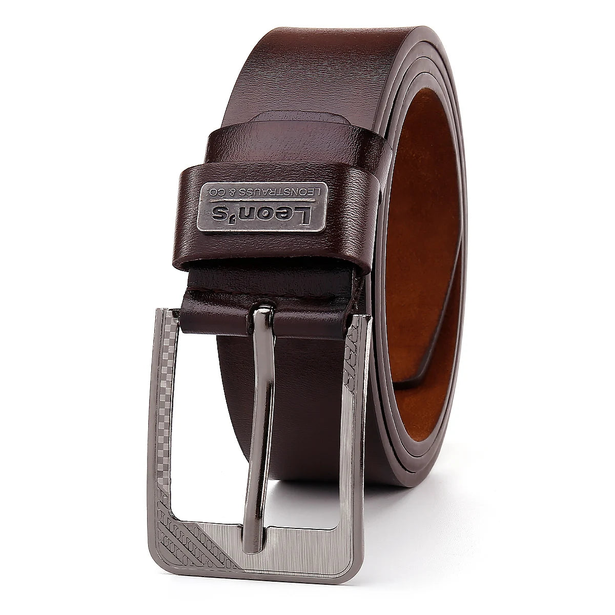 【LEON＇S】 Buckle  Leather Casual Jeans Belt Men High Quality Retro Luxury Male Strap Cintos 3 Colors 2023 NEW