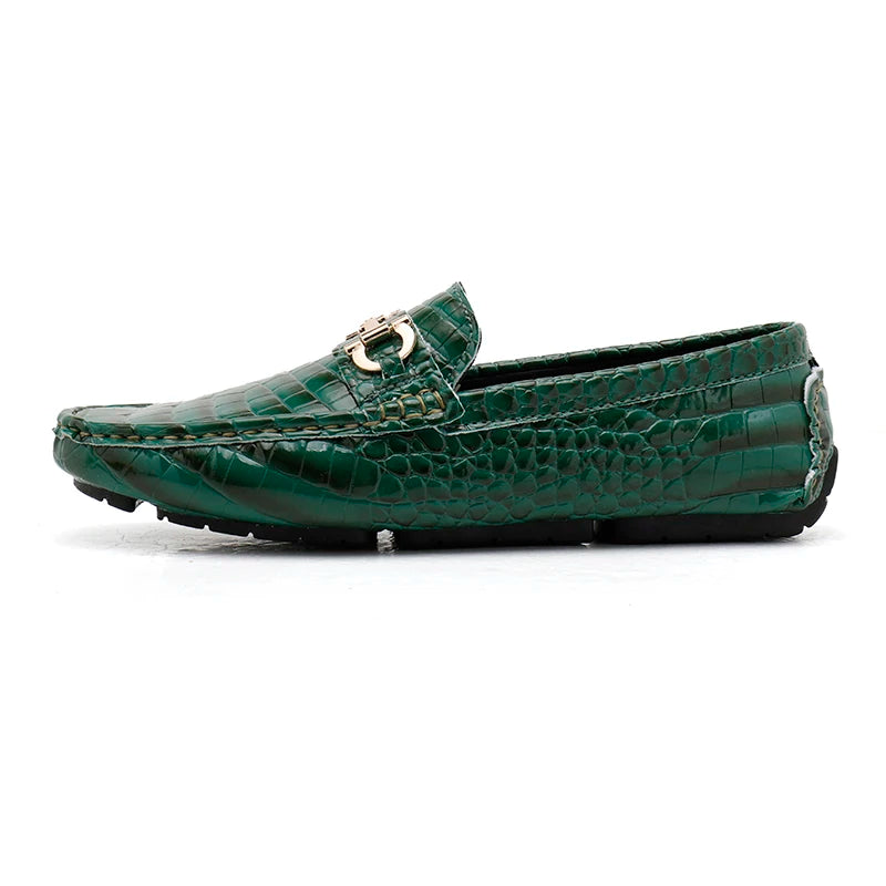 High Quality Snakeskin Leather Men Loafers Green Luxury Men Casual Shoes Comfort Lightweight Macasin Shoes For Men Plus Size 48