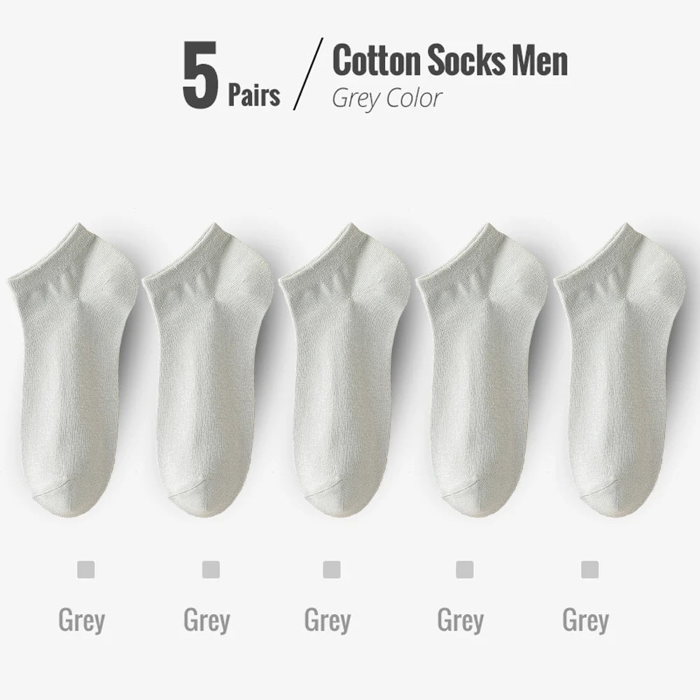 95% Combed Cotton Socks Men Business Dress Short Socks Soft Breathable Spring Summer Colorful Sock For Man 5Pairs/Lot Ankle Sock