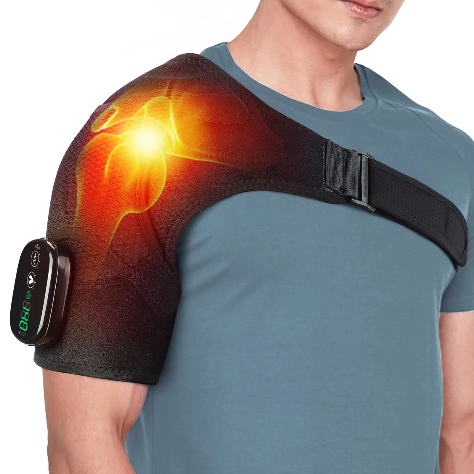 Electric Shoulder Massager Thermal Physiotherapy Elbow Support Belt Vibrator Arthritis Joint Pain Relief Knee Heated Massage