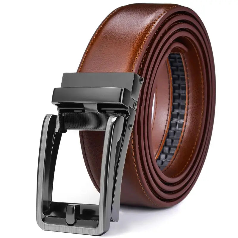 Ratchet Belt - Men’s Dress Automatic Buckle Belt 1 3/8" Comfort Click - Perfect Companion to Men's Oxfords