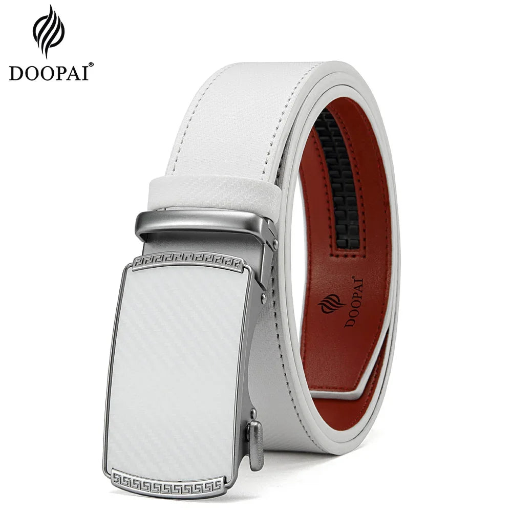 Men Belts Leather Waist Strap Male Automatic Buckle Waistband Mens High Quality Girdle Belts for Women Men Gifts 105 115  125cm