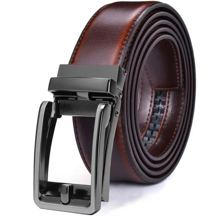 Ratchet Belt - Men’s Dress Automatic Buckle Belt 1 3/8" Comfort Click - Perfect Companion to Men's Oxfords