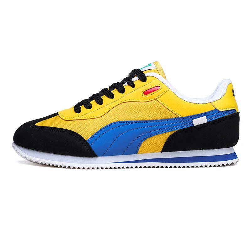 Retro Flat Yellow Men's Casual Sport Shoes Lace-up Low Cut Men Fashion Sneakers Lightweight Breathable Trainers Shoes for Man