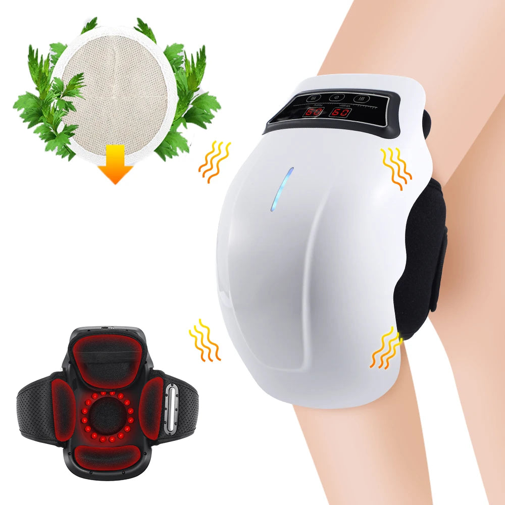 Electric Knee Temperature Massager Heated Vibration Massage Infrared Knee Pad Hot Compress Leg Joint Brace Blood Circulation