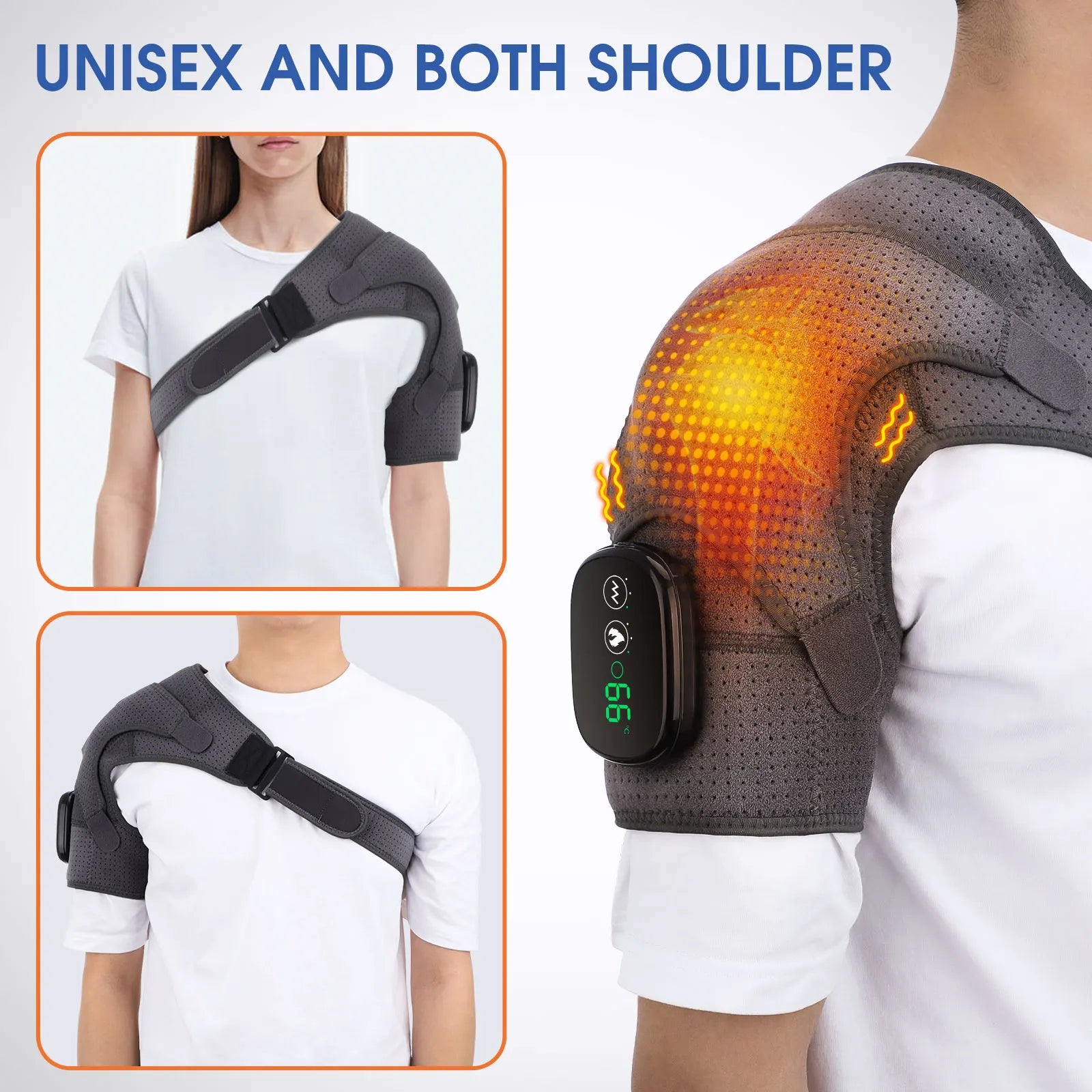 Electric Shoulder Massager Thermal Physiotherapy Elbow Support Belt Vibrator Arthritis Joint Pain Relief Knee Heated Massage