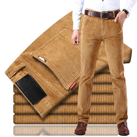 Spring Autumn Men's Y2k Corduroy Streetwear Pants Gentleman Casual Business Work Wide Leg Straight Trouser