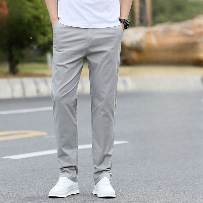 Male Trousers Cotton Formal Work Baggy Straight Men's Casual Pants Loose Dress Polyester Y2k Slacks Sale Cheap Korean Style Long