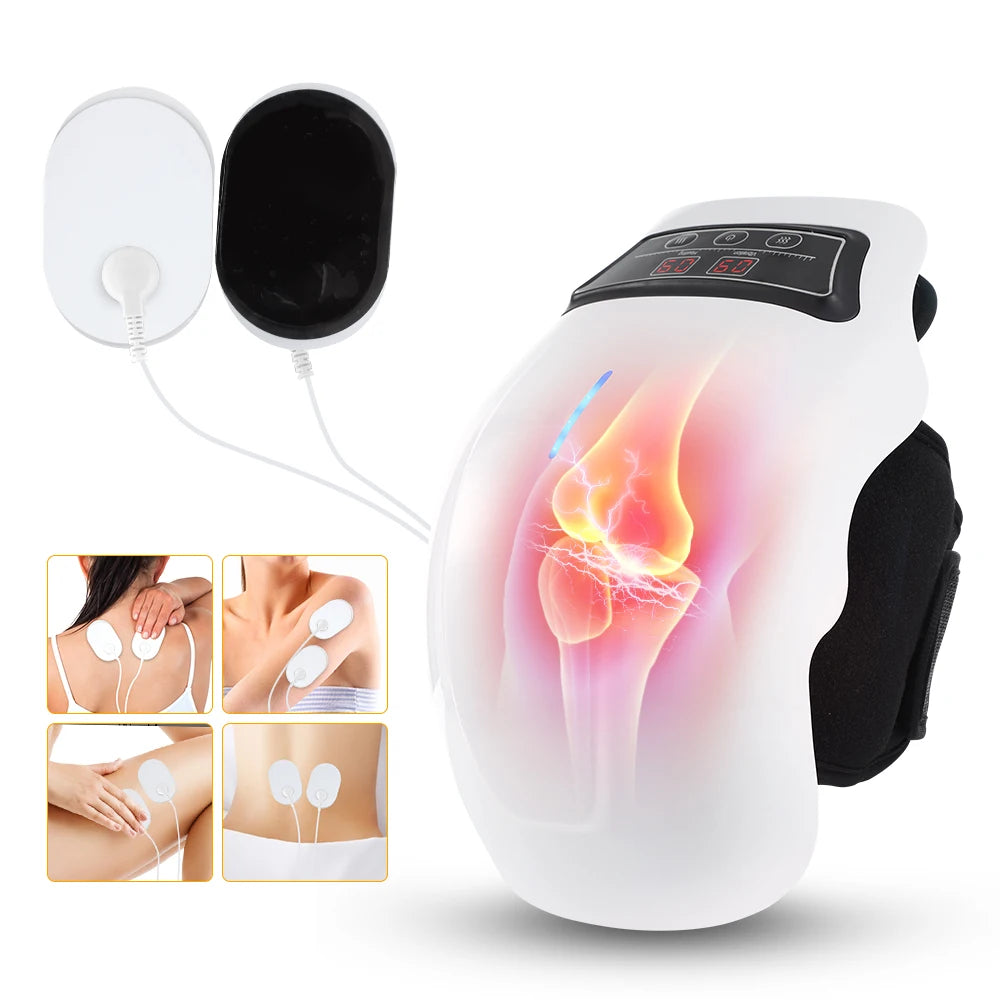 Electric Knee Temperature Massager Heated Vibration Massage Infrared Knee Pad Hot Compress Leg Joint Brace Blood Circulation