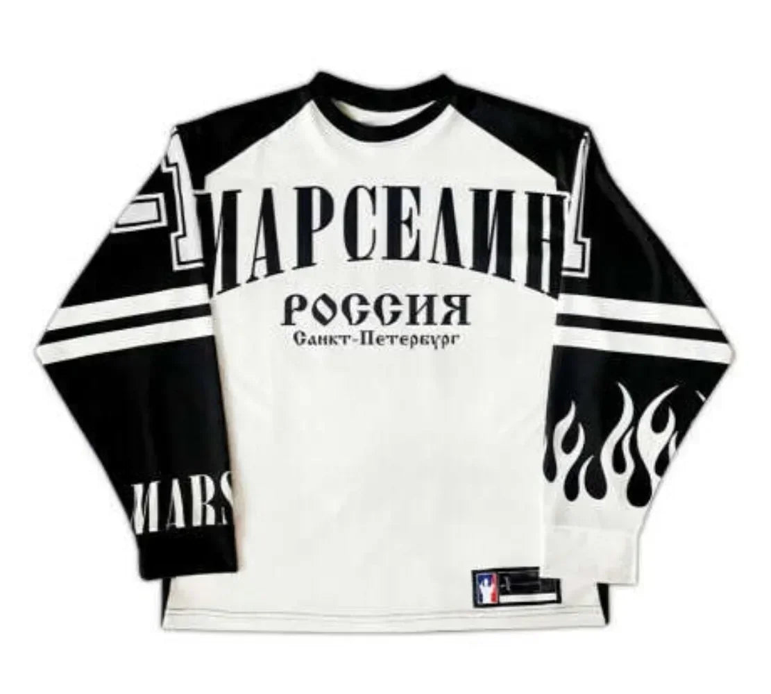 Casual Fashion Harajuku Y2K Hip-hop Sprots Long Sleeves T-shirts Men Streetwear Loose Baseball Jersey Casual Tops Men Clothing